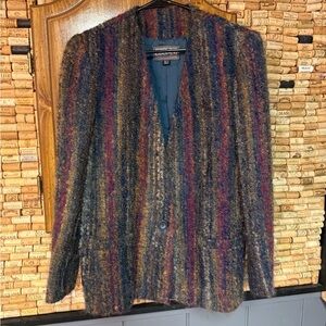 VINTAGE 90s Stirling Cooper Blazer Wool Mohair Size 10/11 Multicolored Lagenlook